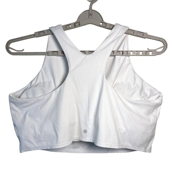 Athleta Conscious Cropped Tank Size 3X White Sports Bra Low Impact Support Pads - Picture 4 of 7